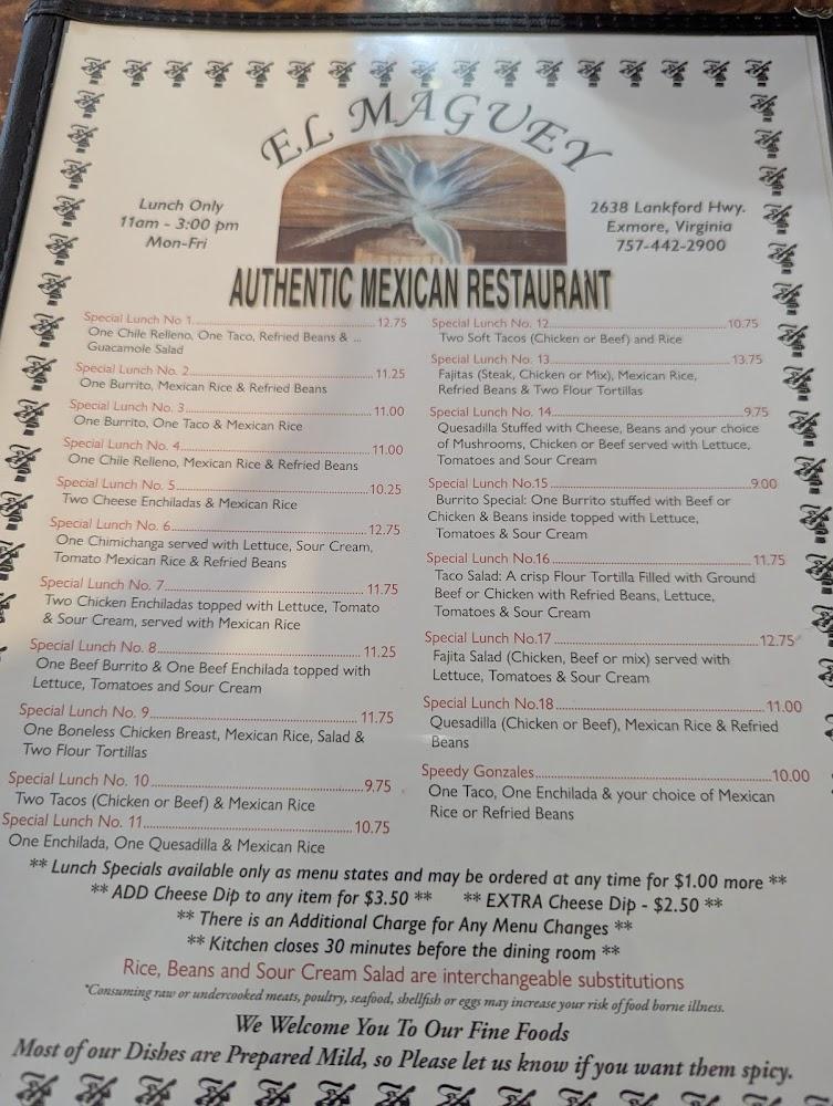 El Maguey Mexican Restaurant One Taco, Two Enchiladas & Mexican Rice